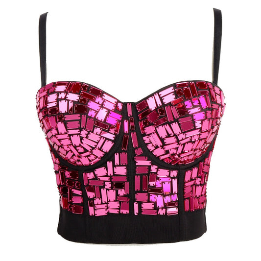 Belle Ligerrente Sequins Crop Top