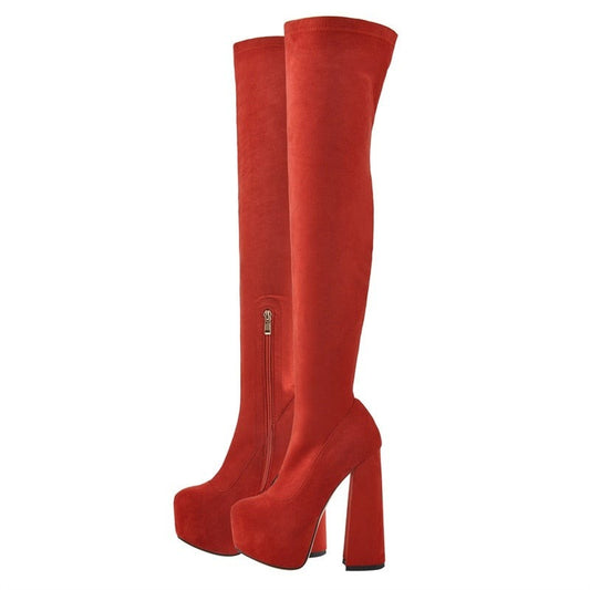 Claire Rickal Platform Over The Knee Platform Boots