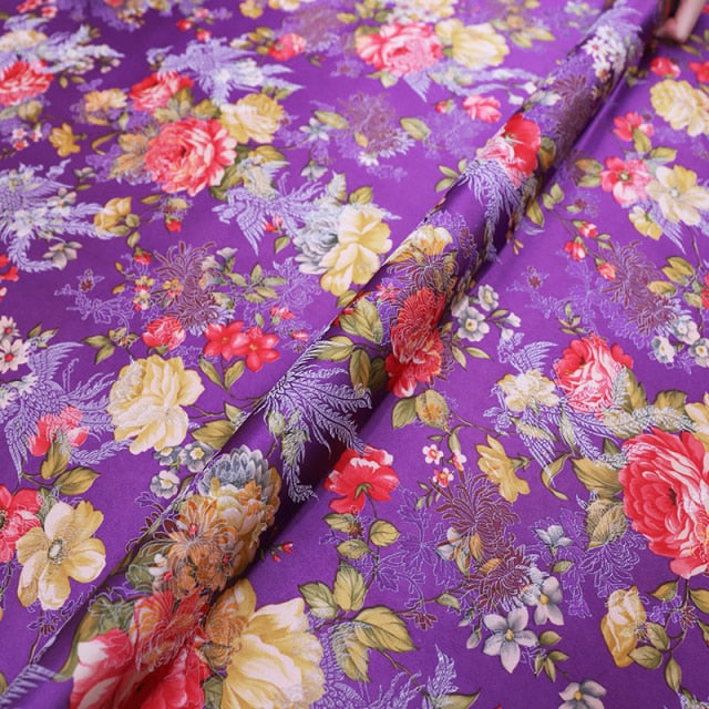 Brocade Jacquard Floral Satin Fabric