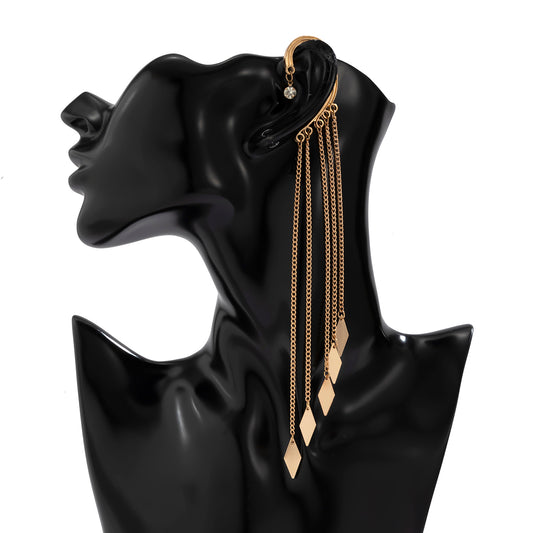 Queen Joan Long Tassel Clip Earring