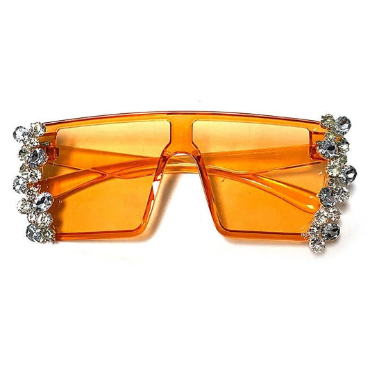 Diva Rhinestone Square Sunglasses