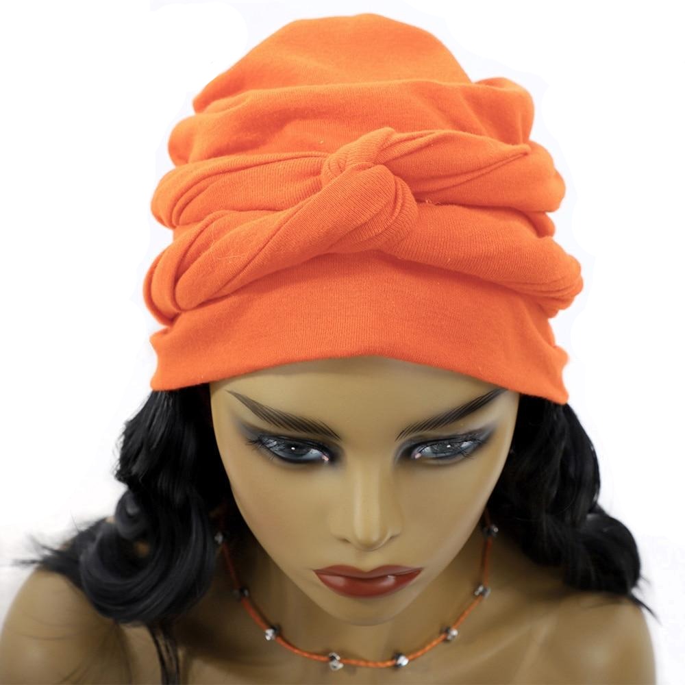 Sue Preem Orange Turban Wig