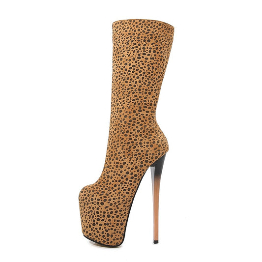 Ina Fernalle 20cm Leopard Platform Thigh-High Drag Queen Boots – Real 20cm/8" Heel (US 4–14)