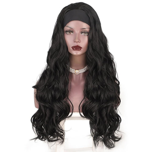 Tye Gress Long Black Headband Wig