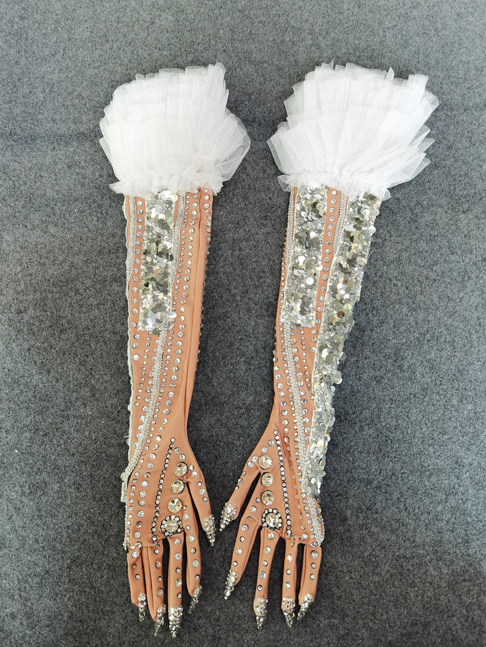 Ruffles Crystal Gloves