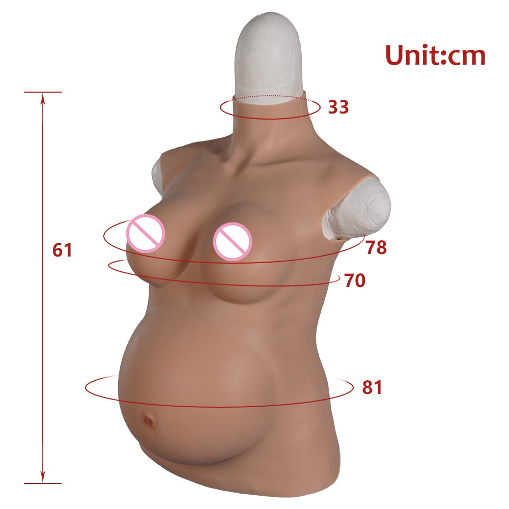 Silicone Crossdressing Breast Forms with Pregnant Belly image