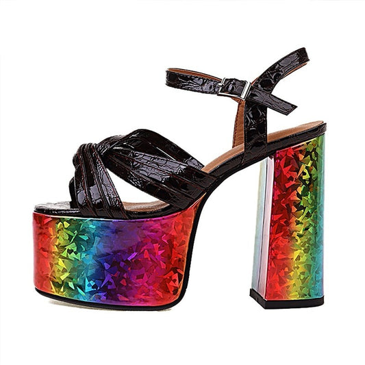 Hella Cious Rainbow Platform Sandals