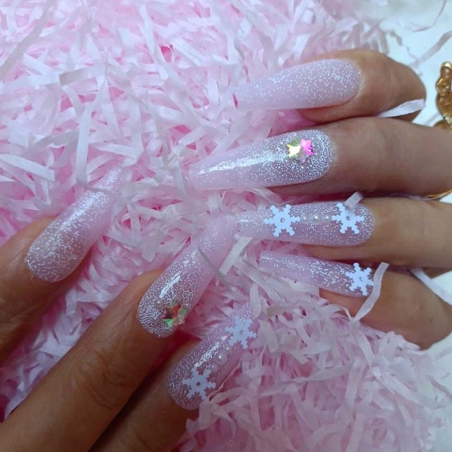 Christmas Queen Snowflake Faux Nails