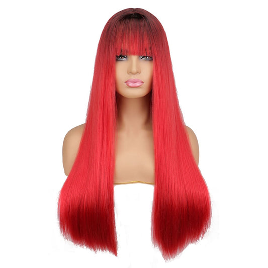 May Morable Red Wig With Bangs