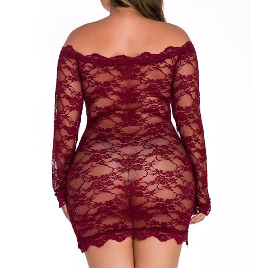 Off-shoulder Lace Nightdress