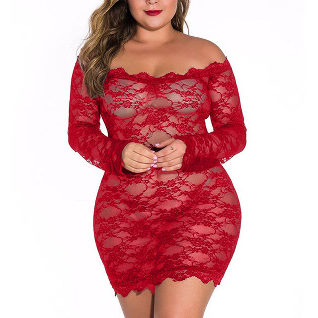 Off-shoulder Lace Nightdress