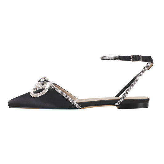 Rhinestone Bowknot Flats