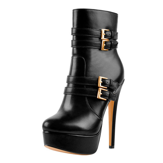 Celia Lips Platform Ankle Booties