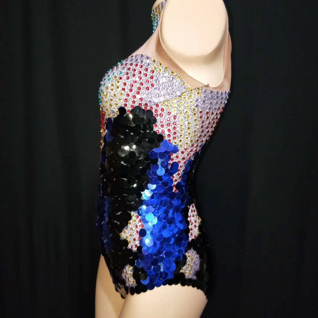 Pandora Boxxx Blue Sequin Bodysuit