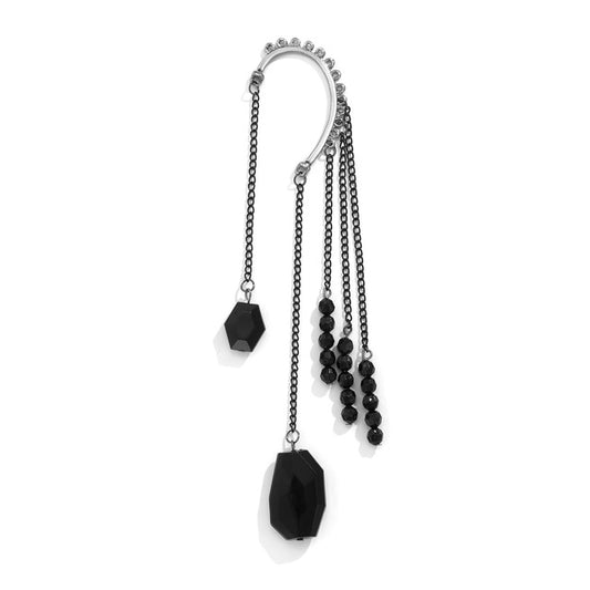 Cliff Hanger Crystal Tassel Clip Earring