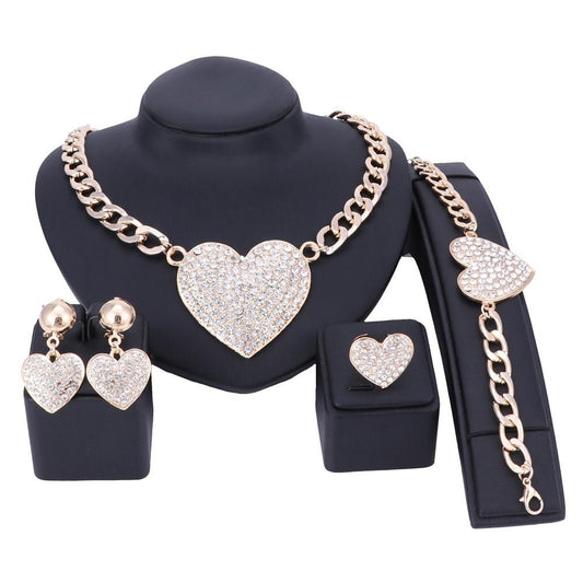 Roma Ence Crystal Heart Jewelry Set