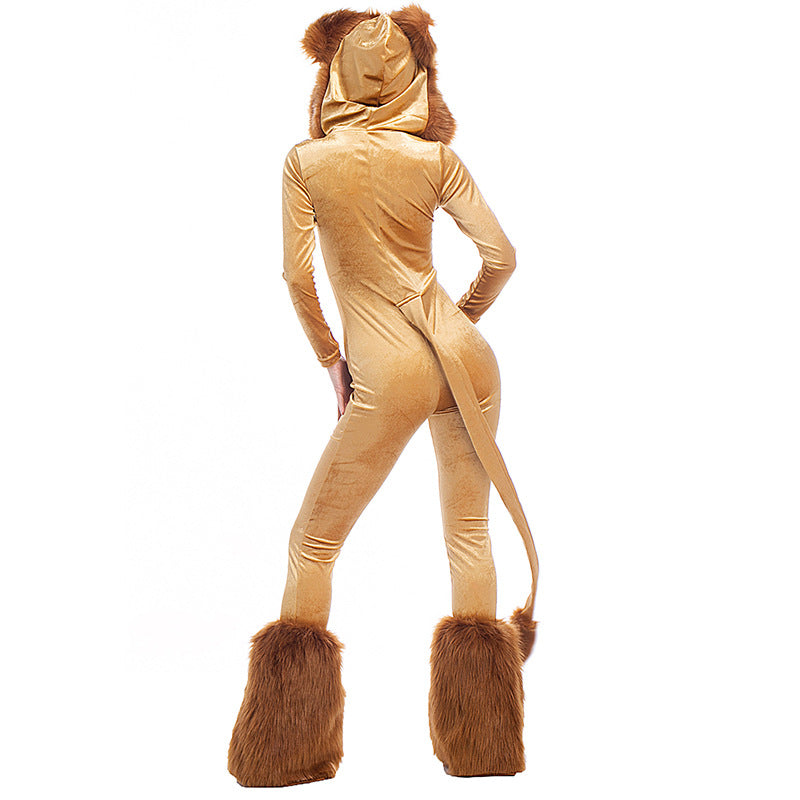 Lion Plush Hooded Jumpsuit