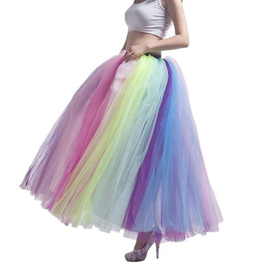 Sofie Moore Colorful Tulle Maxi Skirt