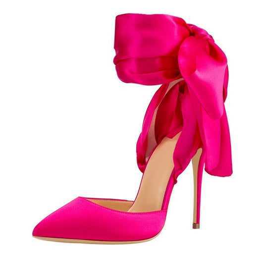 Diva Bow Satin High Heel Sandals